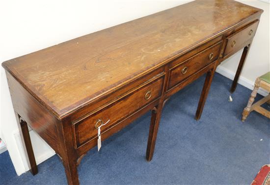 A late 18th century oak dresser W.178cm